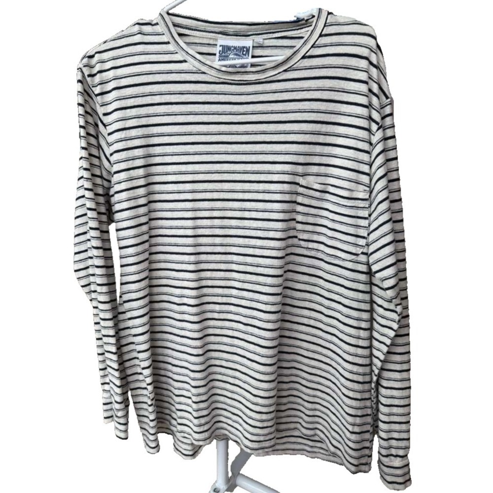 Jungmaven Baja Hemp Organic Cotton Striped Long Sleeve Tee Women XL USA - Picture 3 of 6